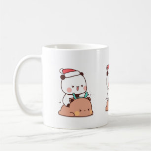 Panda und Brownie Bären Couple, frohe Weihnachten Kaffeetasse