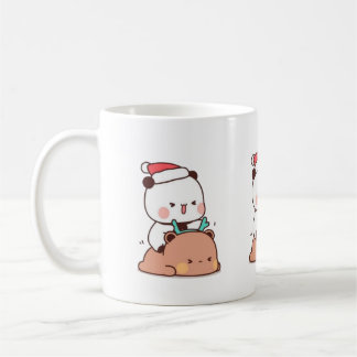Panda und Brownie Bären Couple, frohe Weihnachten Kaffeetasse