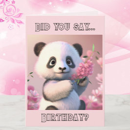 Panda und Cherry Blossoms Custom Birthday Card Karte