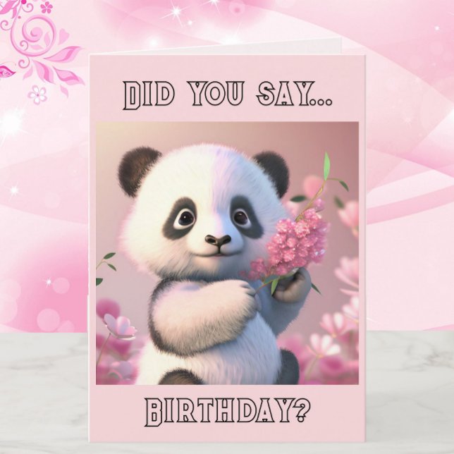 Panda und Cherry Blossoms Custom Birthday Card Karte (Von Creator hochgeladen)
