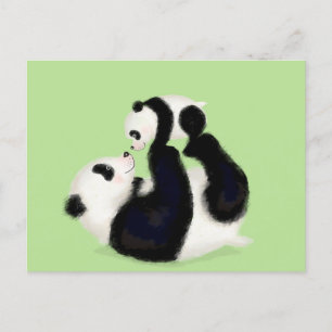 Panda und Cupcard Postkarte