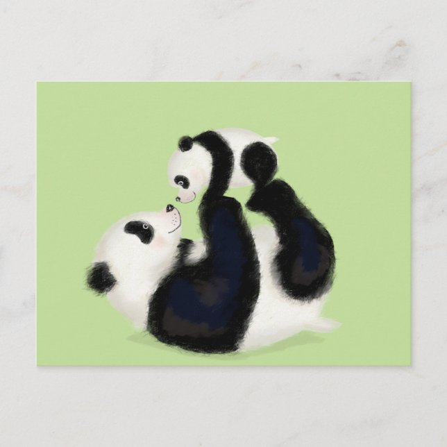 Panda und Cupcard Postkarte (Vorderseite)