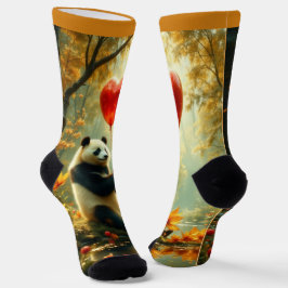 Panda und der Herzballon Socken