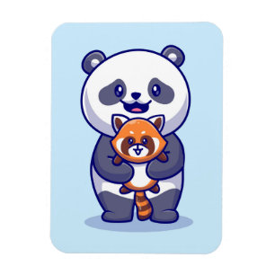 Panda und Fox Magnet