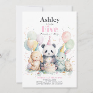 Panda und Freunde Geburtstag & Party Einladung