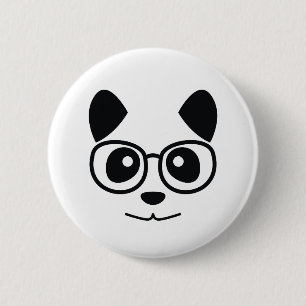 Panda und Gläser Button