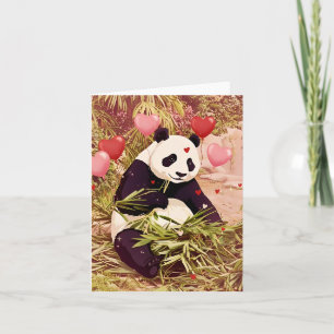 Panda und Herzen Valentinstagskarte Karte
