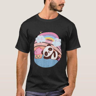 Panda und Strawberry Cupcake ein Regenbogen Kawaii T-Shirt