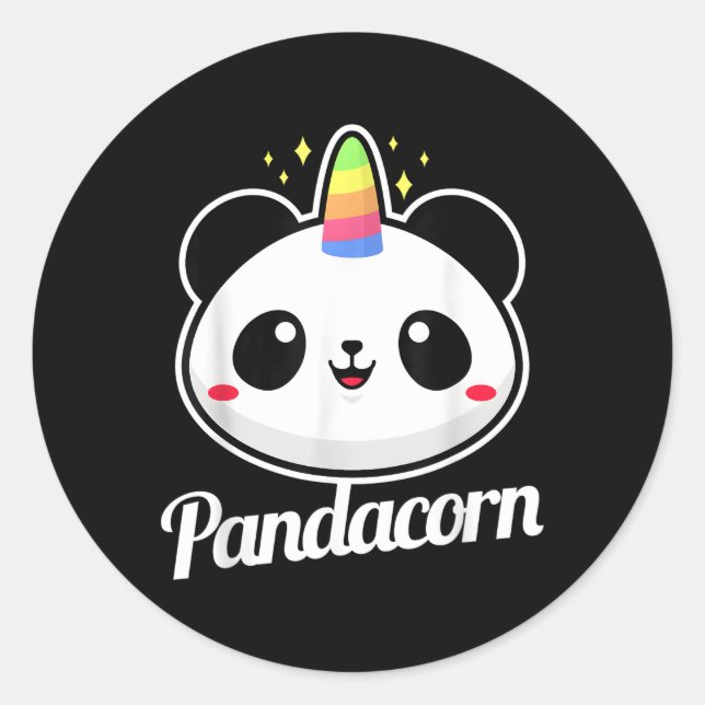 Panda Unicorn Animal Pandacorn Runder Aufkleber (Vorderseite)