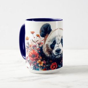 Panda unter Blumen Tasse