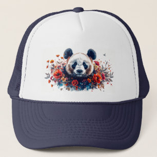 Panda unter Blumen Truckerkappe