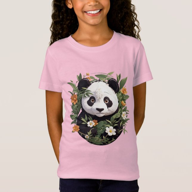 Panda unter den Blüten T-Shirt (Vorderseite)