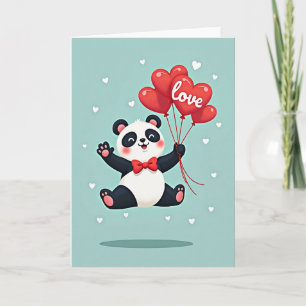 Panda Valentinskarten-Liebesballons Karte