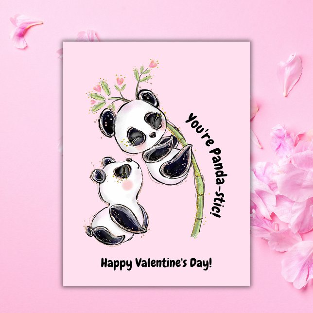 Panda Valentinstag Foto Feiertagskarte (Von Creator hochgeladen)