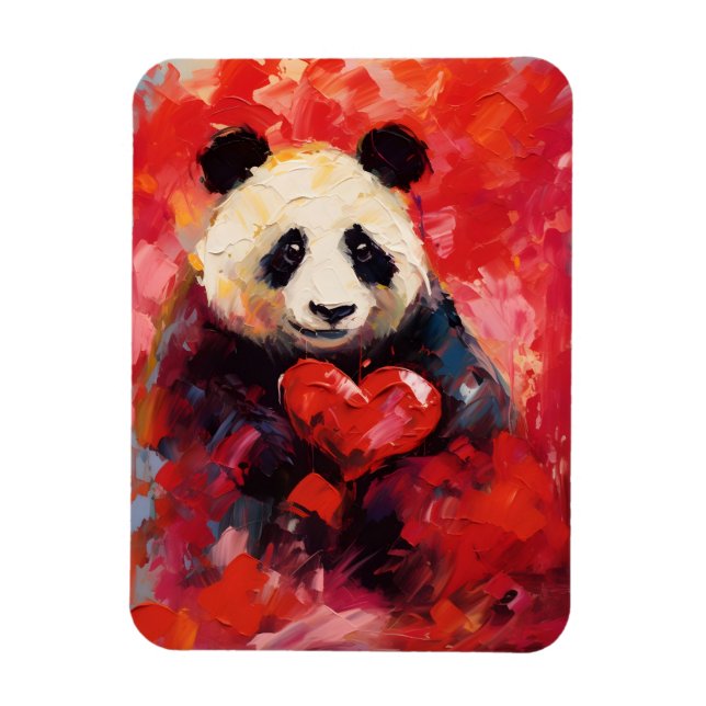 Panda Valentinstag Magnet (Vertikal)
