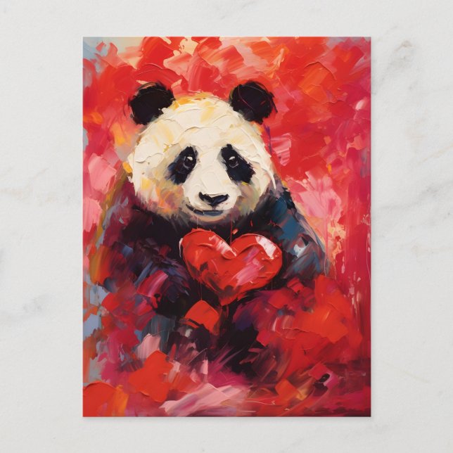 Panda Valentinstag Postkarte (Vorderseite)