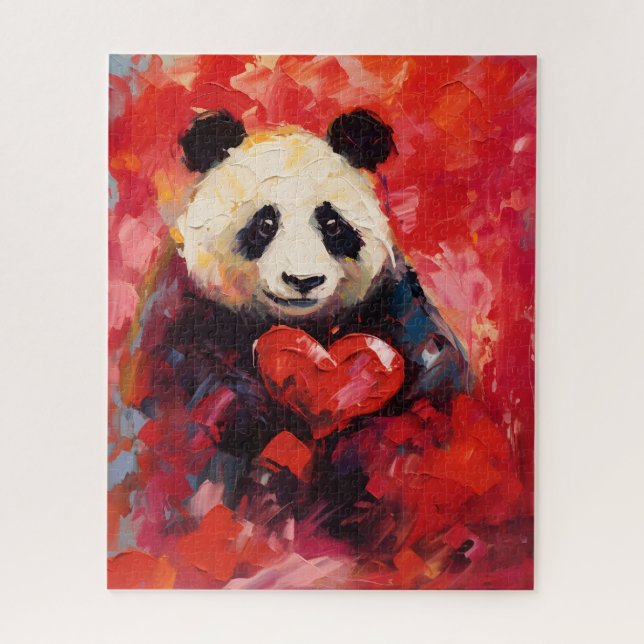 Panda Valentinstag Puzzle (Vertikal)