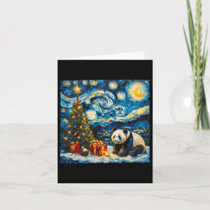 Panda Van Gogh Style Starry Night Christmas Winter Karte