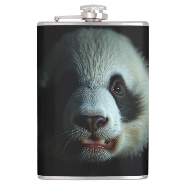 Panda Vibes Flachmann (Vorderseite)