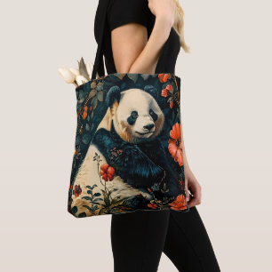 Panda Vintage-Muster Wald Floral Garten