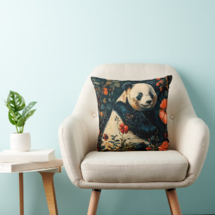 Panda Vintage-Muster Wald Floral Garten Kissen