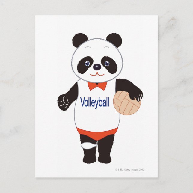 Panda Volleyball-Spieler Postkarte (Vorderseite)