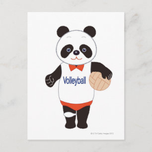 Panda Volleyball-Spieler Postkarte