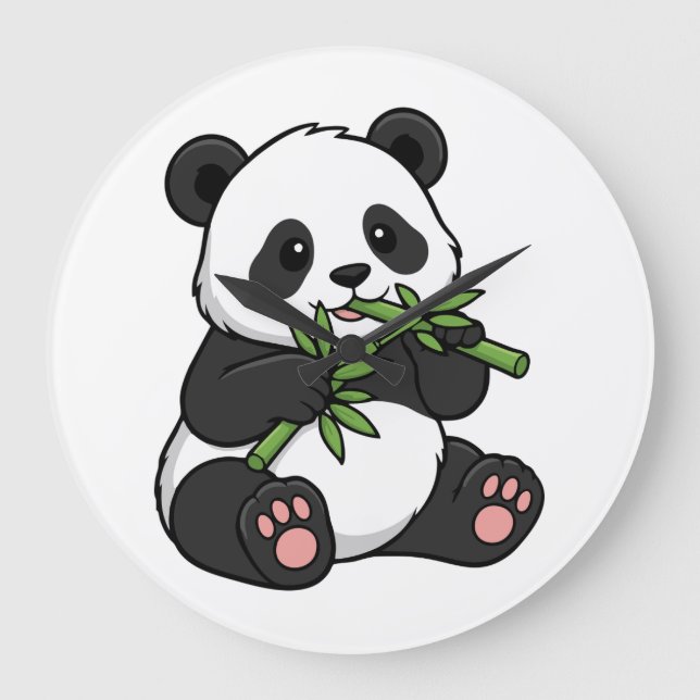 Panda Wanduhr – Liebenswertes Design und Dekoratio (Vorderseite)