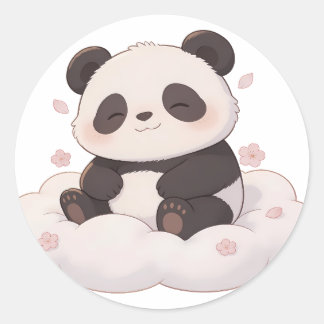 panda,warm /cozy,healing,slow-paced,inner peace #0 runder aufkleber