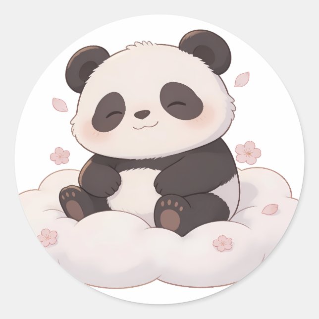 Panda,warm /gemütlich,heilend,langsam,innerer Frie Runder Aufkleber (Vorderseite)