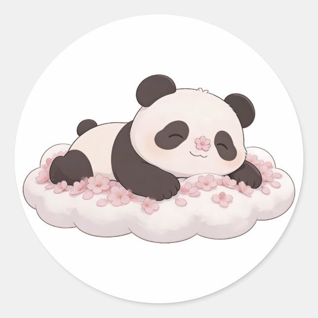 panda,warm,healing,slow-paced,inner peace #019 runder aufkleber (Vorderseite)