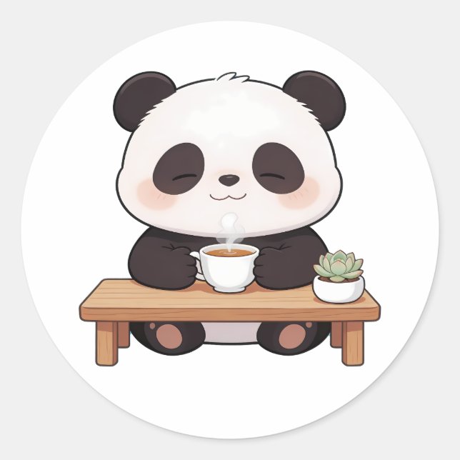 Panda,warm,heilend,langsam,innerer Frieden #014 Runder Aufkleber (Vorderseite)