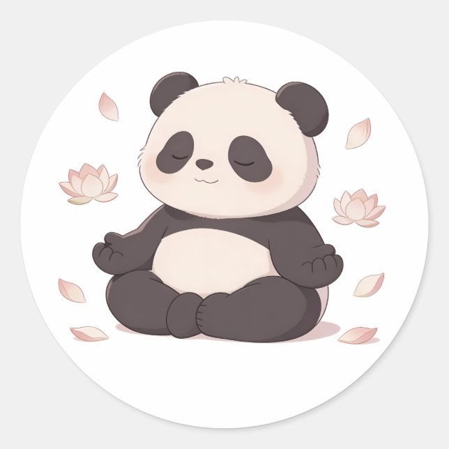 Panda,warm,heilend,langsam,innerer Frieden #02 Runder Aufkleber (Vorderseite)