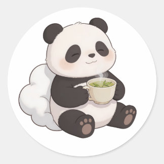 Panda,warm,heilend,langsam,innerer Frieden #06 Runder Aufkleber