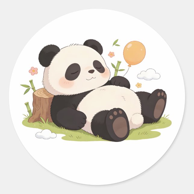 Panda,warm,heilend,langsam,innerer Frieden #08 Runder Aufkleber (Vorderseite)