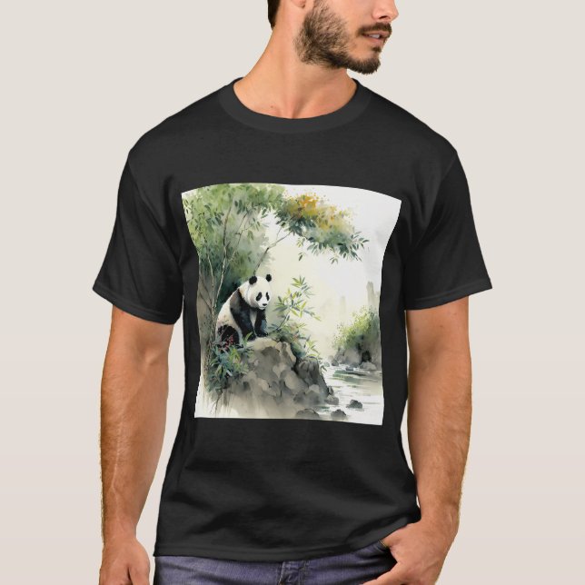 Panda (Wasserfarbe) T-Shirt (Vorderseite)