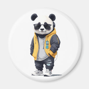 Panda Wearing Hoodie Funny Coole Tierart Magnet
