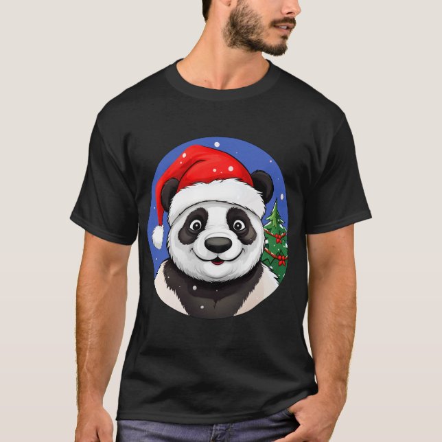 Panda-Weihnachts-T-Shirt T-Shirt (Vorderseite)