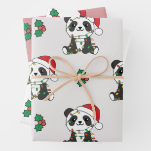 Panda Weihnachts Winter Animals Holiday Pandas Geschenkpapier Set