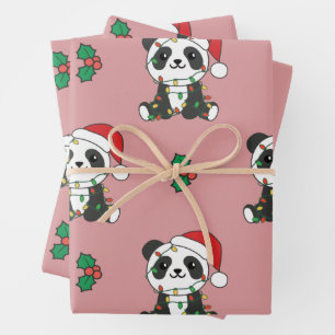 Panda Weihnachts Winter Animals Holiday Pandas Geschenkpapier Set