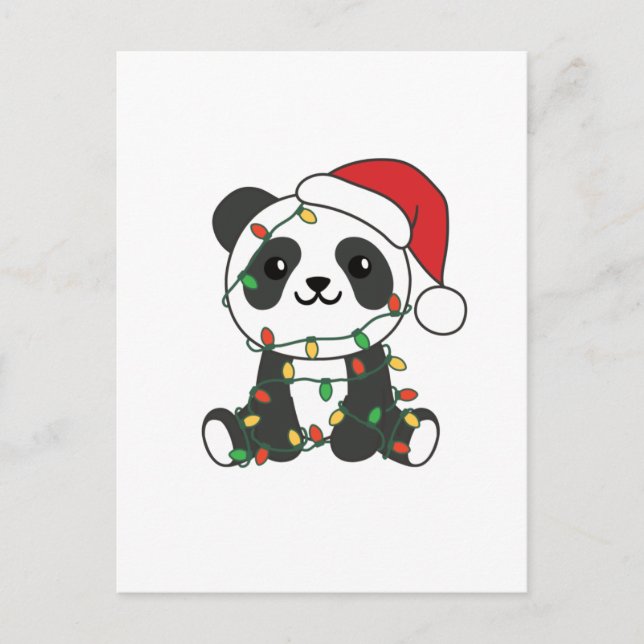 Panda Weihnachts Winter Animals Pandas Feiertagspostkarte (Vorderseite)