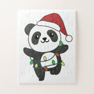 Panda Weihnachts Winter Animals Pandas Jigsaw Puzz Puzzle