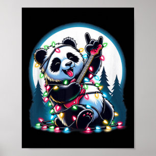 Panda Weihnachtsbaum Lights Funny Xmas Panda Lover Poster