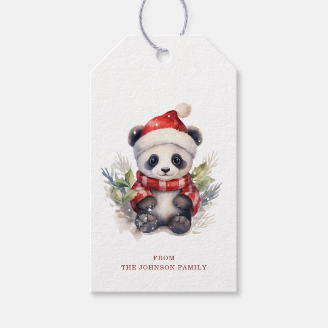 Panda Weihnachtsgeschenke Tags Geschenkanhänger (Vorderseite)