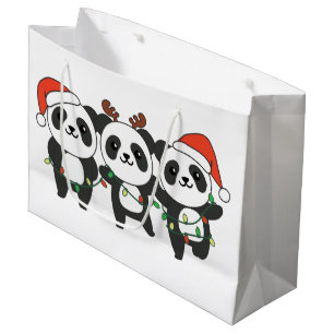 Panda Weihnachtslebewesen Niedlich Pandas Larg Große Geschenktüte