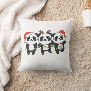 Panda Weihnachtslebewesen Niedlich Pandas Thro Kissen