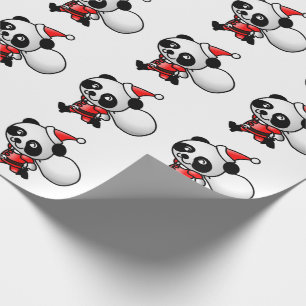 Panda Weihnachtsmann Geschenkpapier