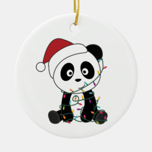 Panda Weihnachtsschnee Wintertiere Pandas Adult C Keramik Ornament