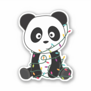 Panda Weihnachtsschnee Wintertiere Pandas Aufkleber