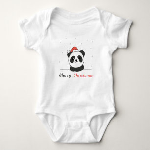 Panda Weihnachtsschnee Wintertiere Pandas Baby Strampler